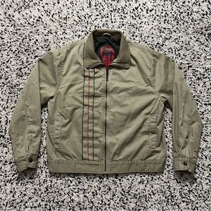 Schott NYC Vintage HP Racing Team Jacket Full Zip Tan Men’s XXL *Fits Smaller*